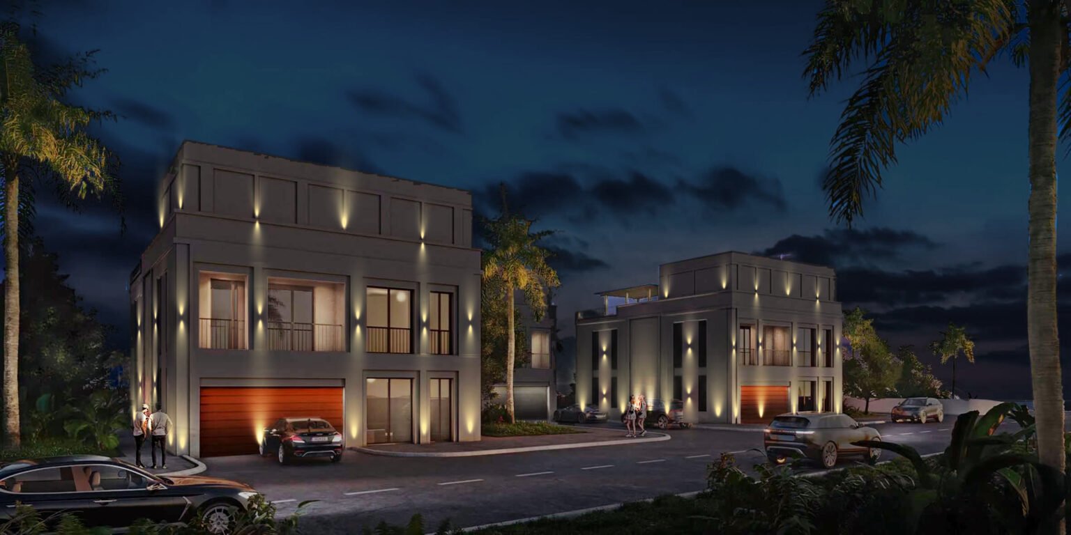 Villa Apartment exterior lighting rendering - Solution Pro LED